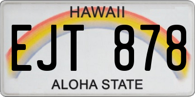 HI license plate EJT878