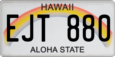 HI license plate EJT880