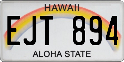HI license plate EJT894