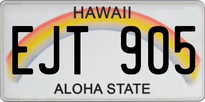 HI license plate EJT905