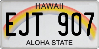 HI license plate EJT907