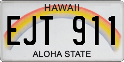 HI license plate EJT911