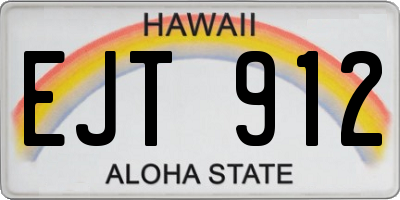 HI license plate EJT912