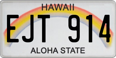 HI license plate EJT914
