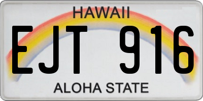 HI license plate EJT916