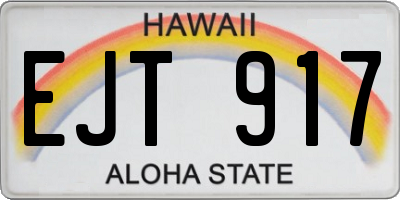 HI license plate EJT917