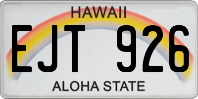 HI license plate EJT926