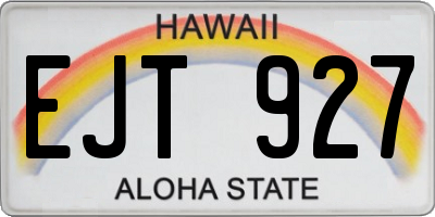 HI license plate EJT927