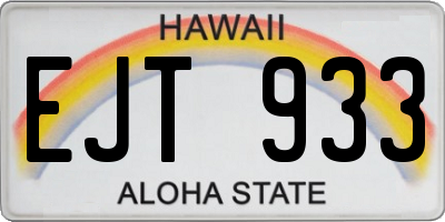 HI license plate EJT933