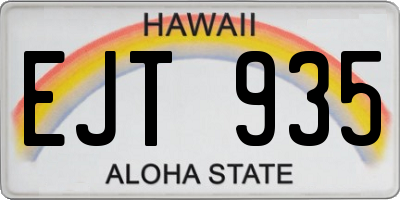 HI license plate EJT935