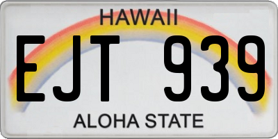 HI license plate EJT939