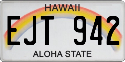 HI license plate EJT942