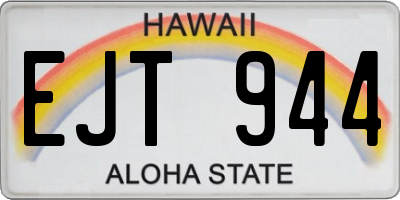HI license plate EJT944