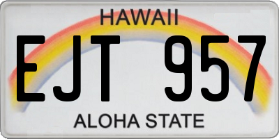 HI license plate EJT957
