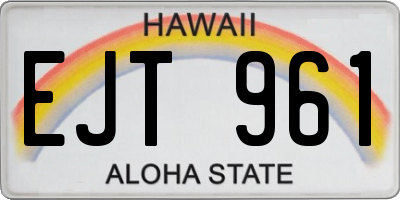 HI license plate EJT961