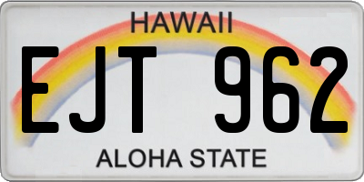 HI license plate EJT962