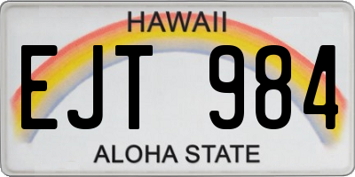 HI license plate EJT984