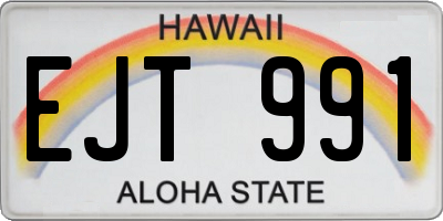 HI license plate EJT991