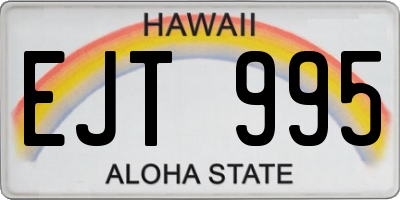 HI license plate EJT995