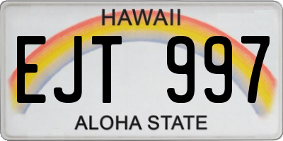 HI license plate EJT997