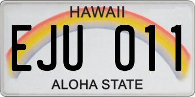 HI license plate EJU011