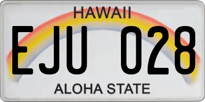 HI license plate EJU028