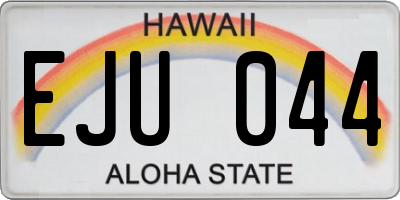 HI license plate EJU044