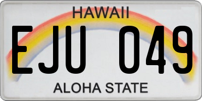 HI license plate EJU049