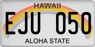 HI license plate EJU050