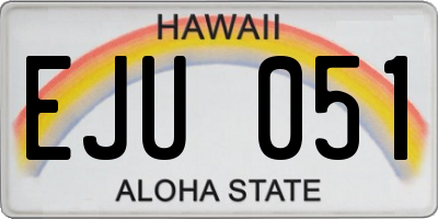 HI license plate EJU051