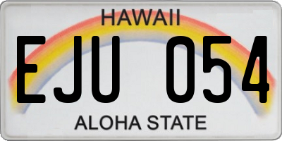 HI license plate EJU054