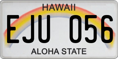 HI license plate EJU056