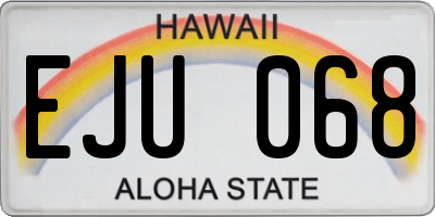 HI license plate EJU068