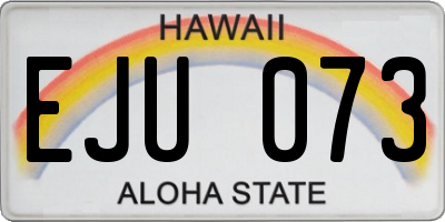HI license plate EJU073