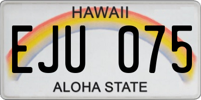 HI license plate EJU075