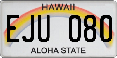 HI license plate EJU080
