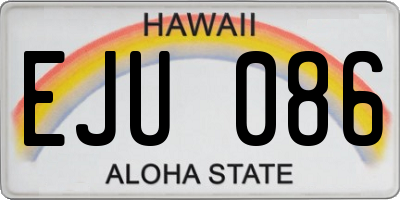 HI license plate EJU086
