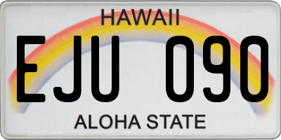 HI license plate EJU090