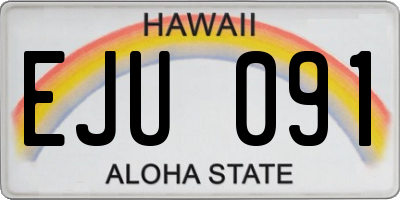 HI license plate EJU091