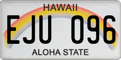HI license plate EJU096