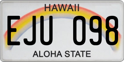 HI license plate EJU098