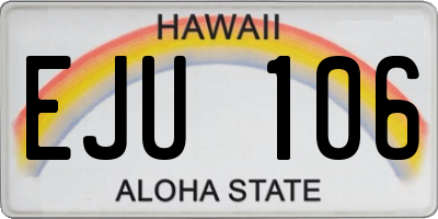 HI license plate EJU106
