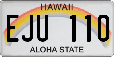 HI license plate EJU110