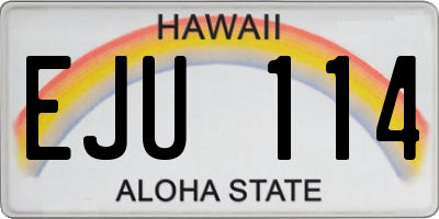 HI license plate EJU114