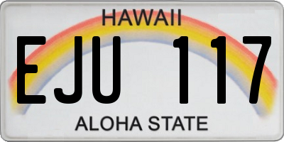 HI license plate EJU117