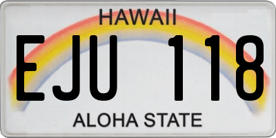 HI license plate EJU118