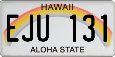 HI license plate EJU131