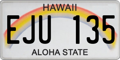 HI license plate EJU135