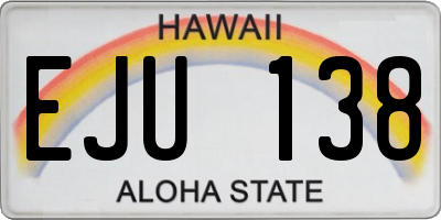 HI license plate EJU138
