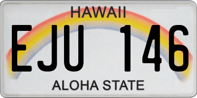 HI license plate EJU146